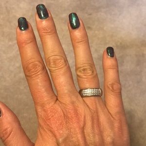 Titanium and CZ ring - size 6